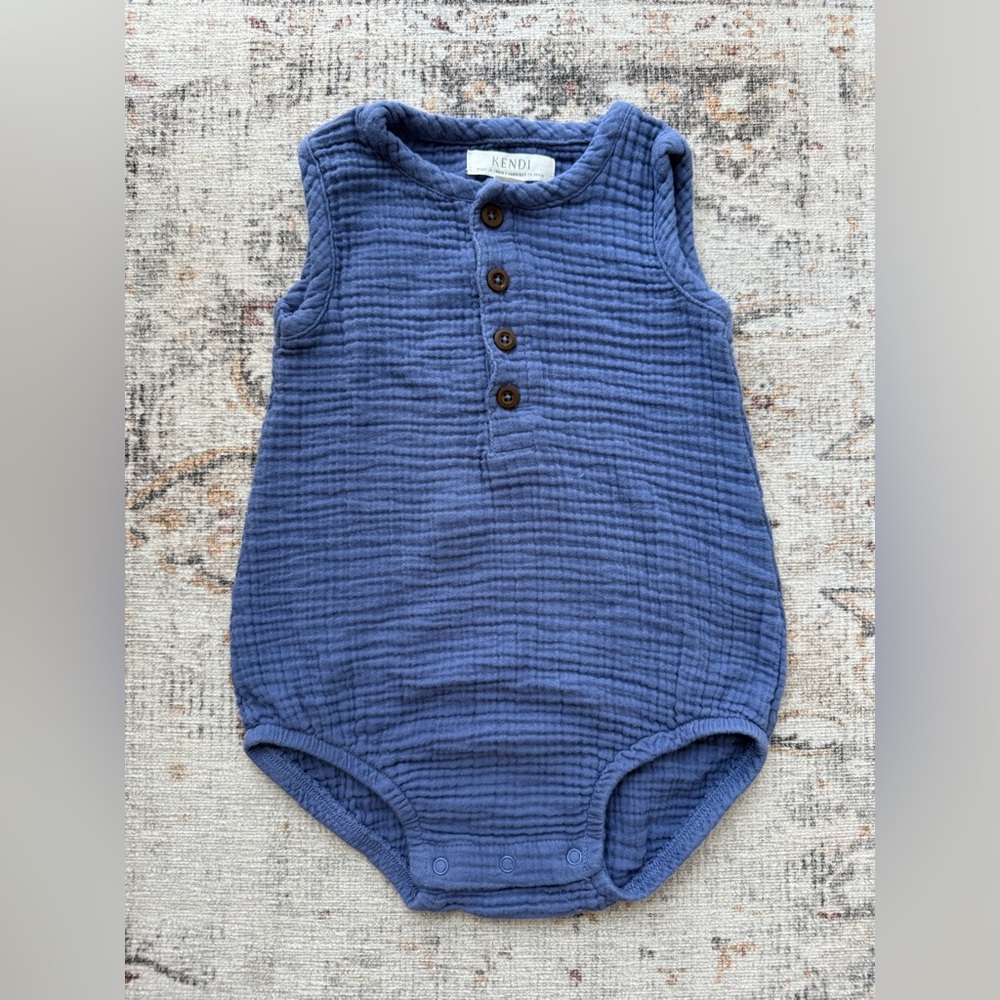 Colored Organics Blue Muslin Romper